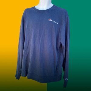 Vintage Champion Spellout Logo Crewneck Long Sleev